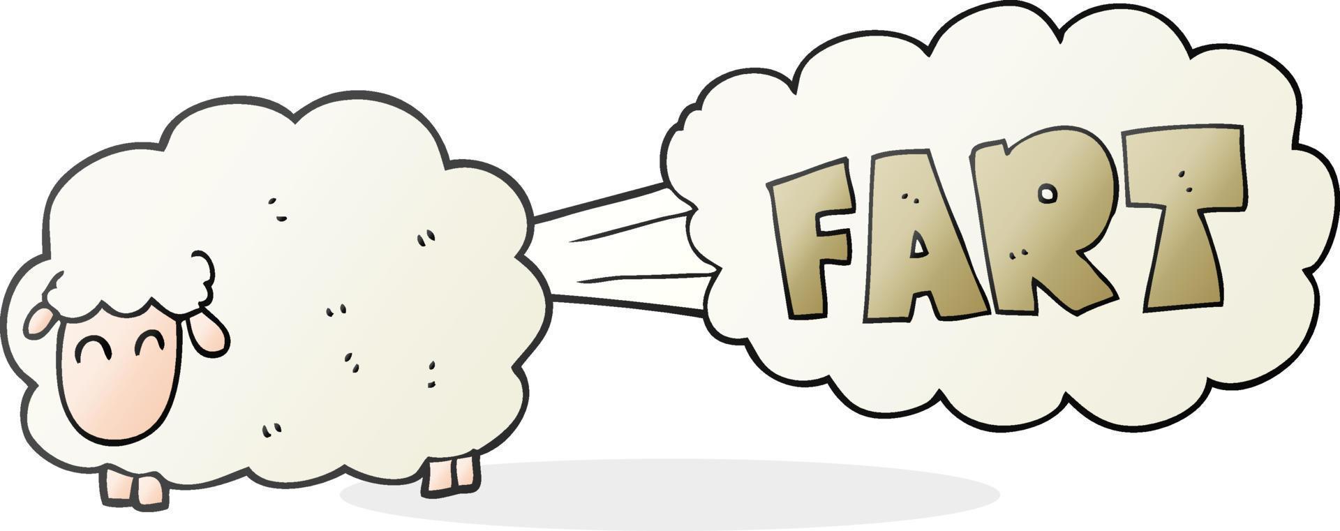 cartoon farting sheep vector