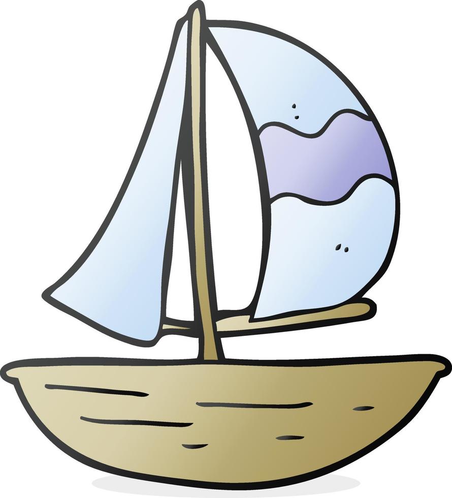 cartoon sail ship vector