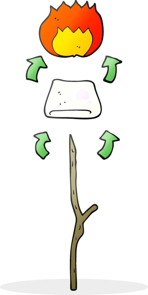 cartoon toasted marshmallow vector