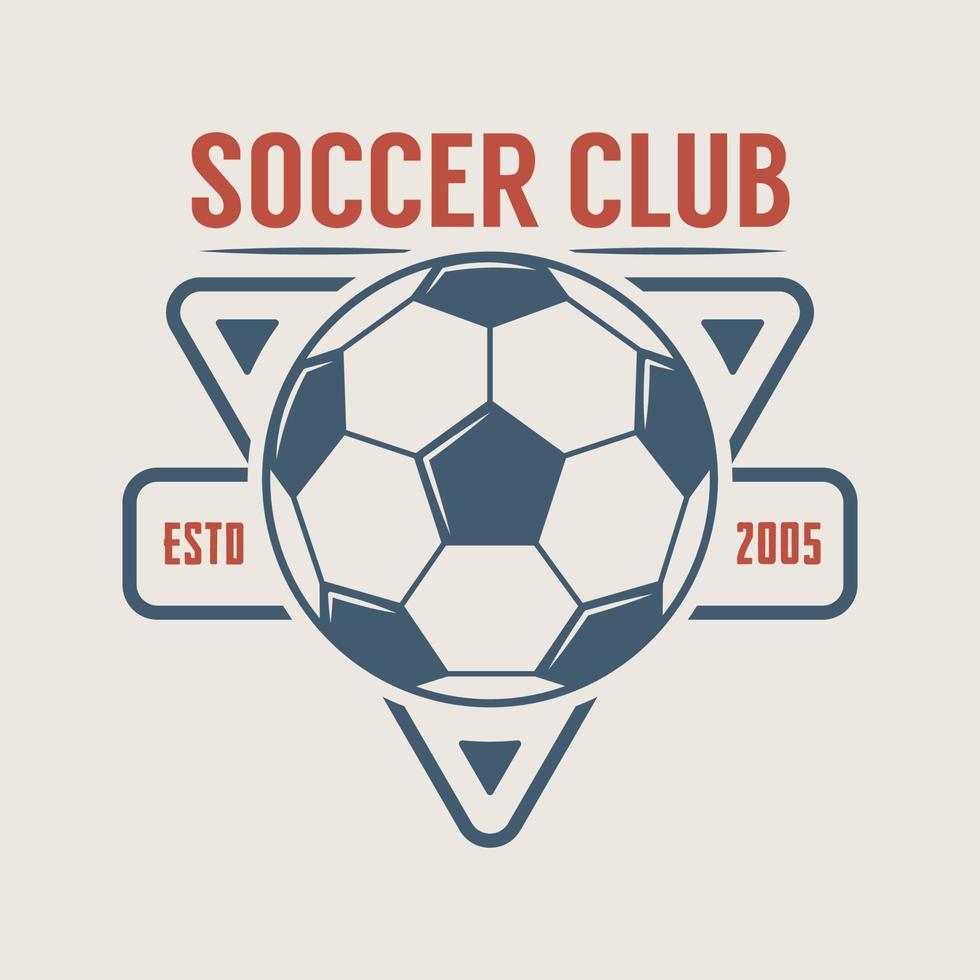 Vintage soccer or football logo, emblem, badge. vector