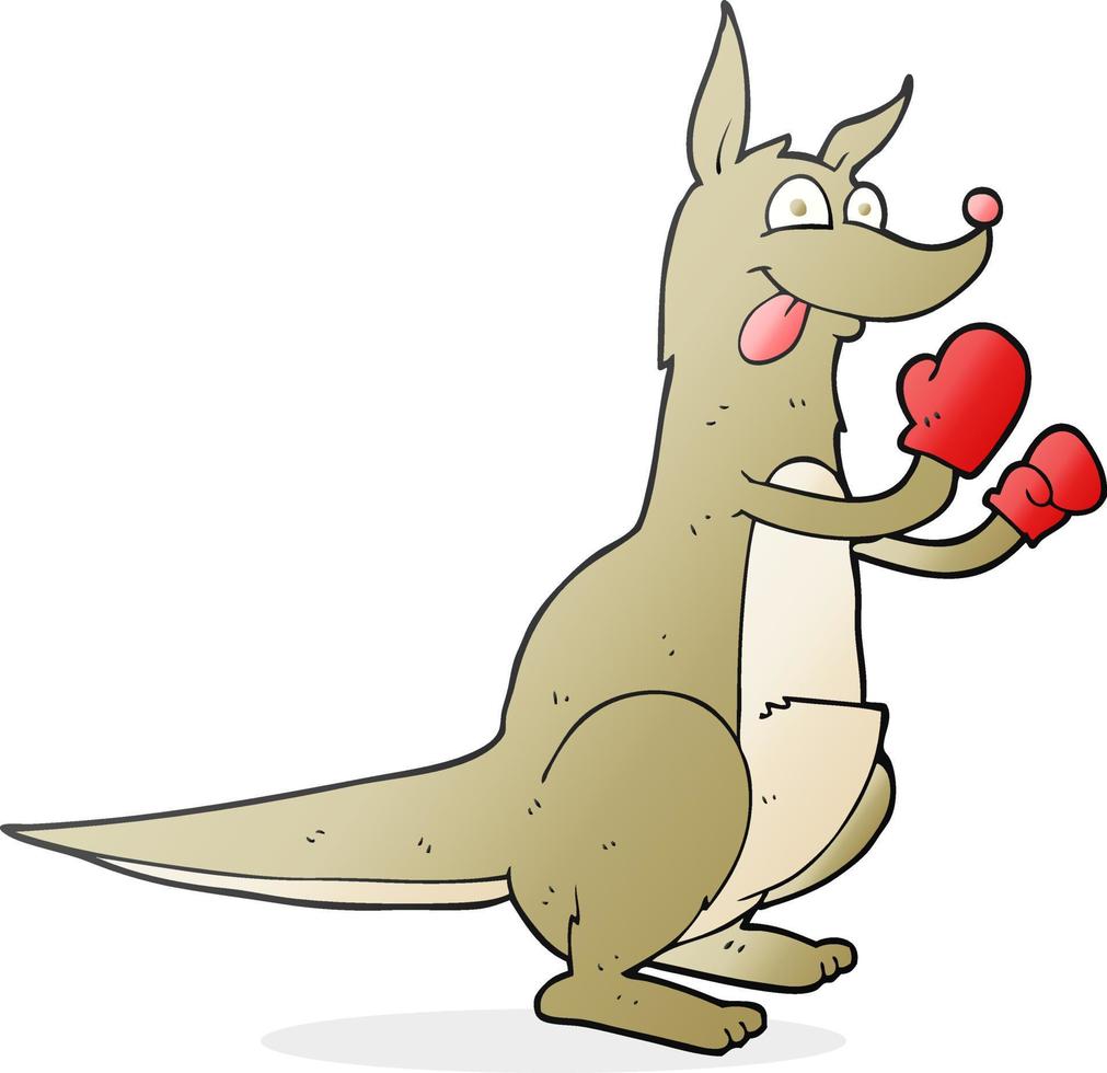 cartoon boxing kangaroo vector