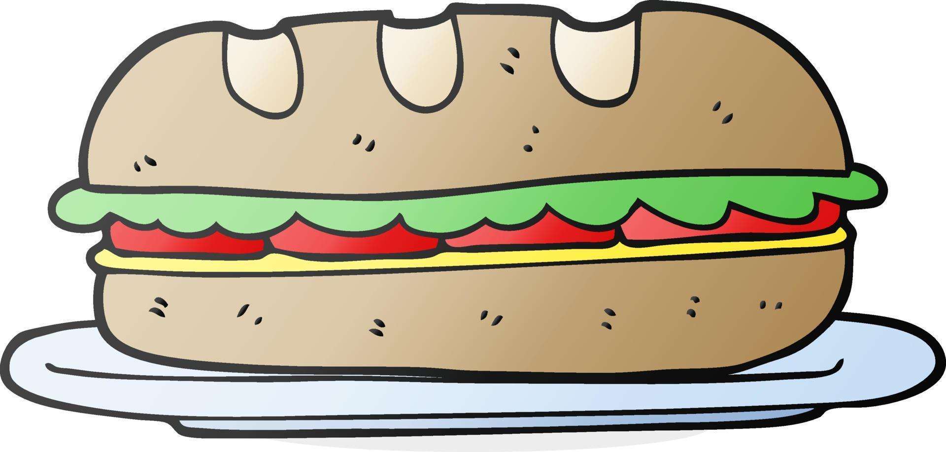 sándwich de dibujos animados vector