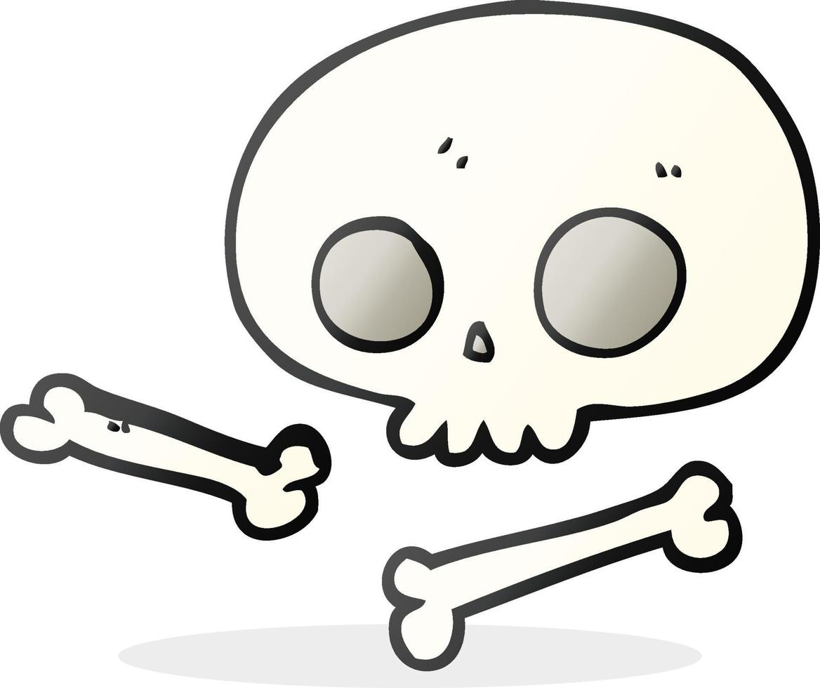 cartoon skull and bones vector