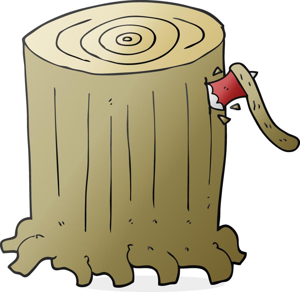 cartoon big tree stump vector