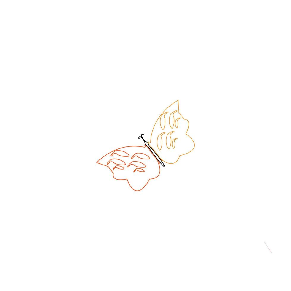 butterfly illustration vector image icon design