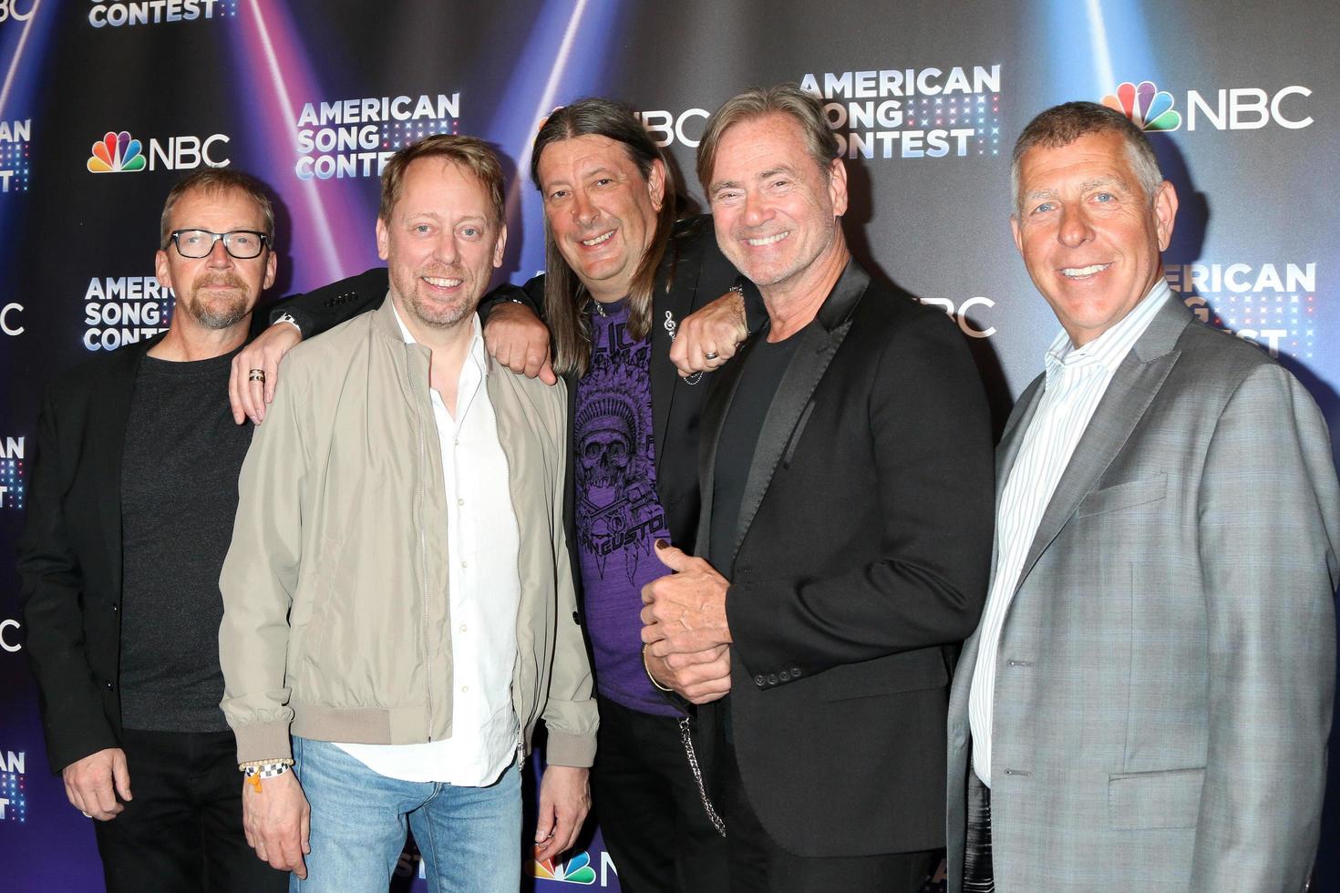 LOS ANGELES, MAR 21 - Anders Lenhoff, Peter Settman, Ola Melzig, Christer Bjorkman, Greg Lipstone at the American Song Contest Live Show Red Carpet at Universal Back Lot on March 21, 2022 in Los Angeles, CA photo