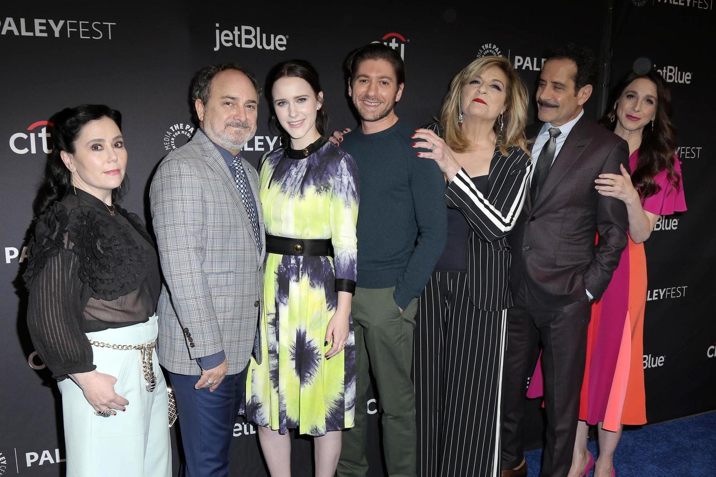 LOS ANGELES, MAR 15 - Alex Borstein, Kevin Pollak, Rachel Brosnahan, Michael Zegen, Caroline Aaron, Tony Shalhoub, Marin Hinkle at the PaleyFest, The Marvelous Mrs  Maisel at the Dolby Theater on March 15, 2019 in Los Angeles, CA photo