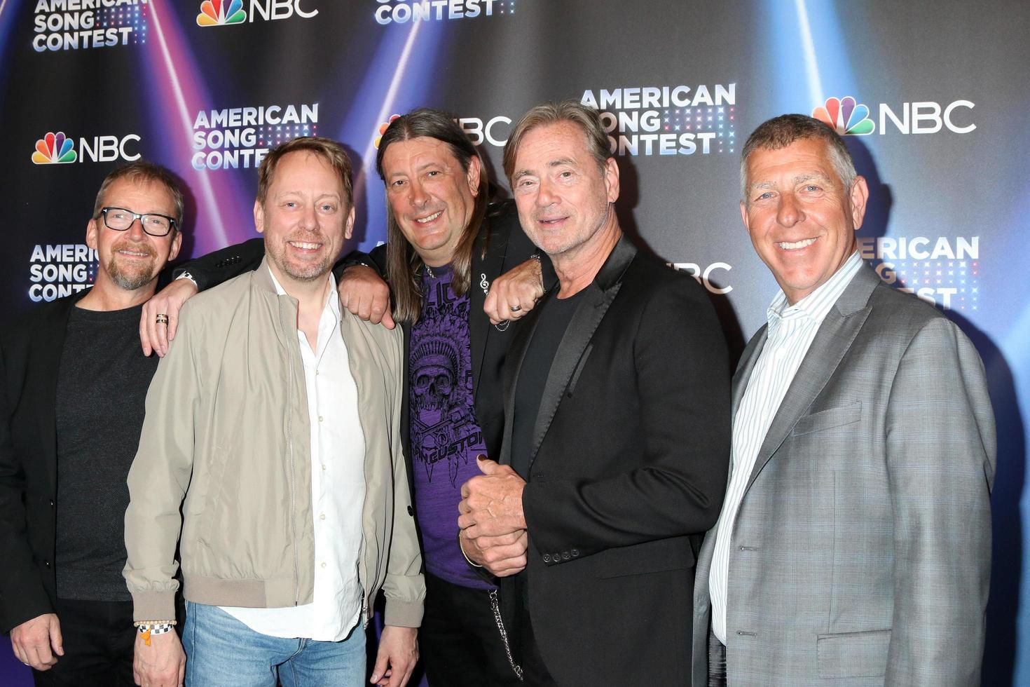 LOS ANGELES, MAR 21 - Anders Lenhoff, Peter Settman, Ola Melzig, Christer Bjorkman, Greg Lipstone at the American Song Contest Live Show Red Carpet at Universal Back Lot on March 21, 2022 in Los Angeles, CA photo