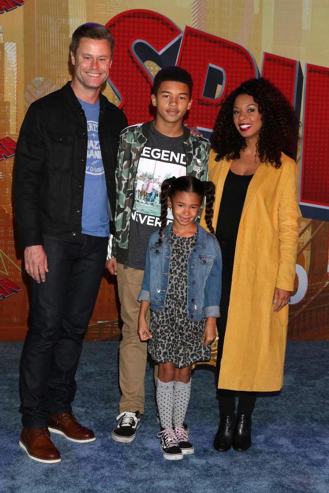 LOS ANGELES, DEC 1 - Angel Parker, family at the Spider Man - Into the Spider Verse Premiere at the Village Theater on December 1, 2018 in Westwood, CA photo