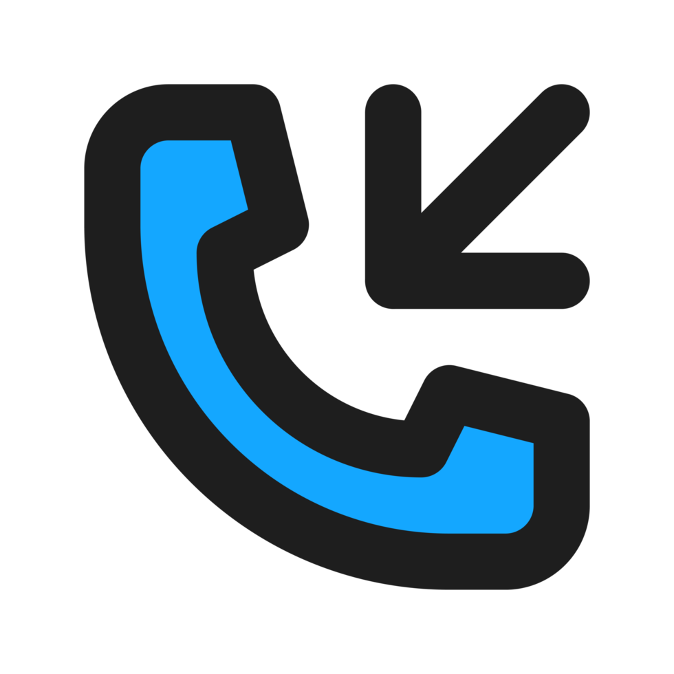 Incoming Call flat color outline icon png