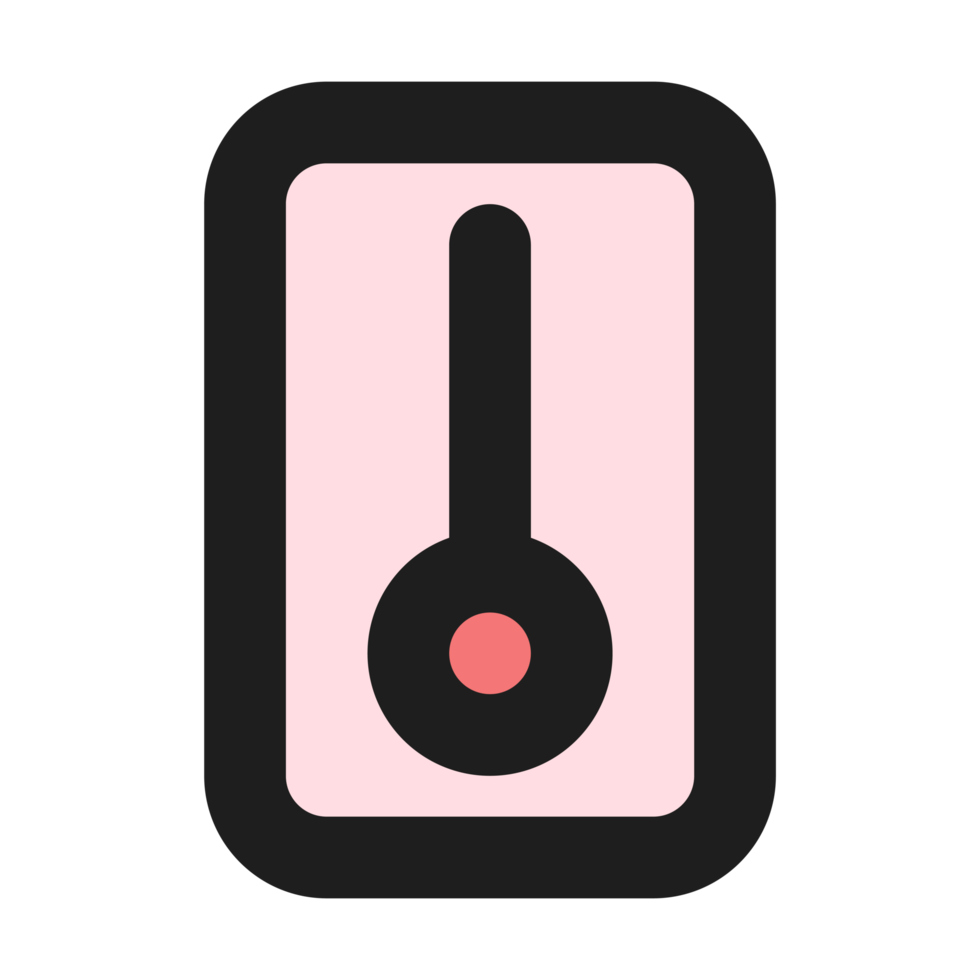 flaches Farbumrisssymbol des Thermometers png