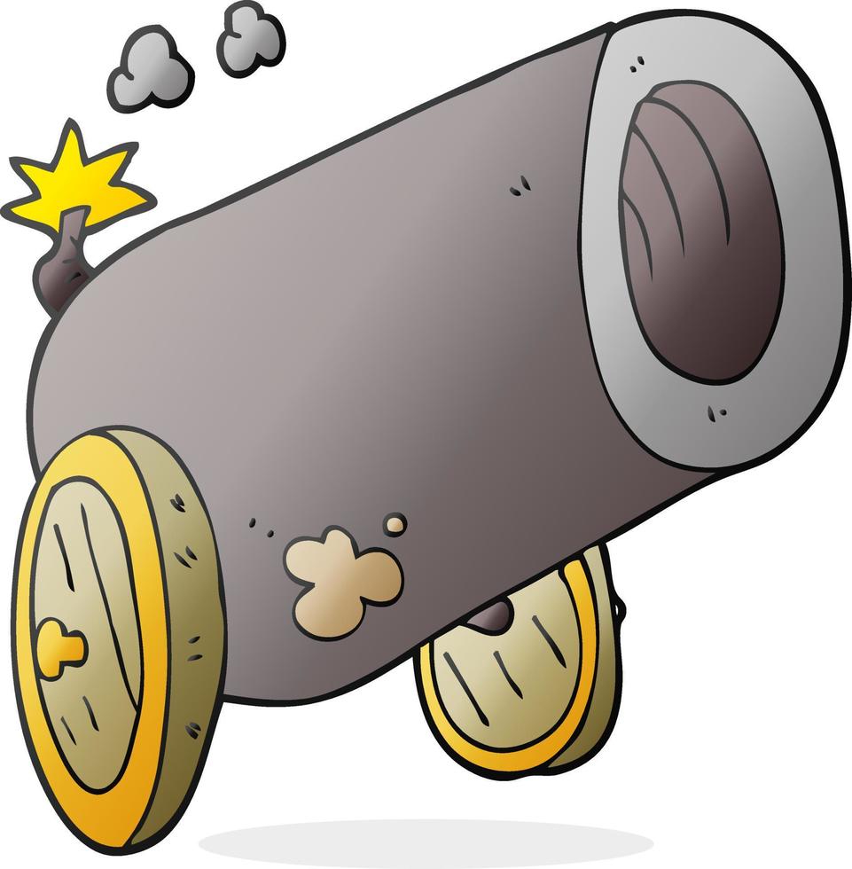 cartoon big cannon vector