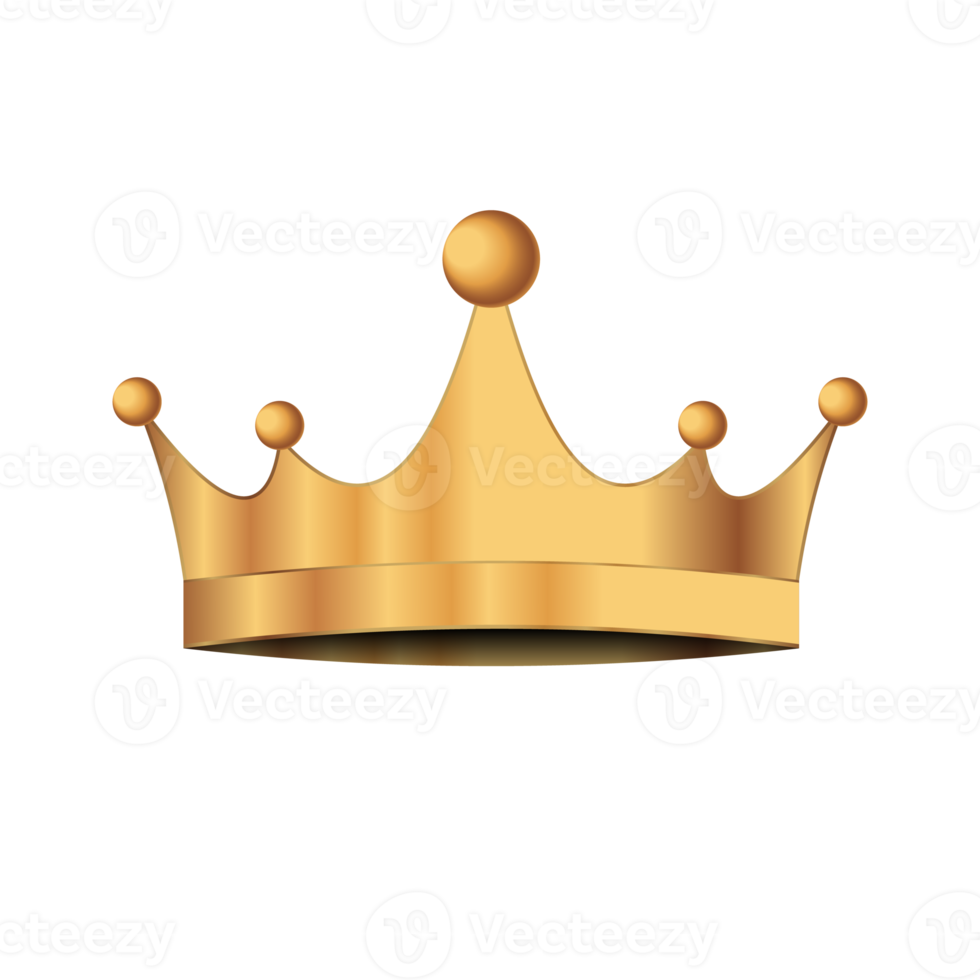 Golden crown. Transparent background. Illustration png