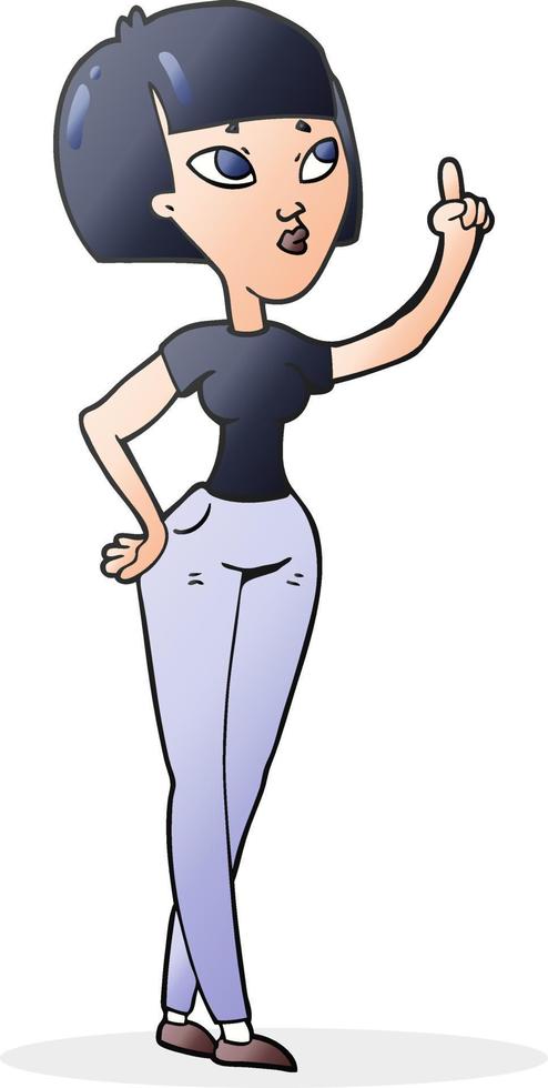 caricatura, mujer, pregunta vector