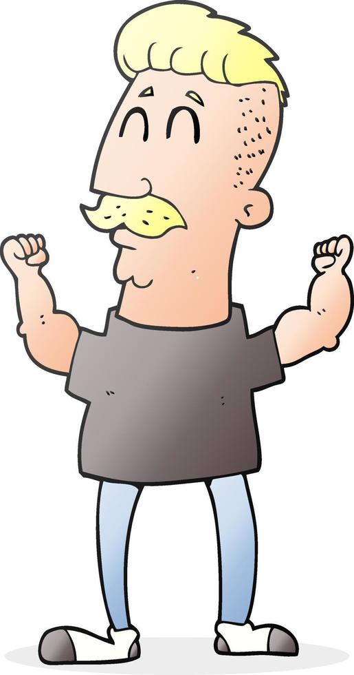 cartoon celebrating man vector