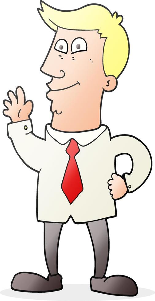 cartoon waving man vector