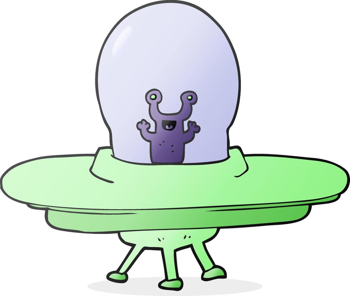 cartoon alien spaceship vector