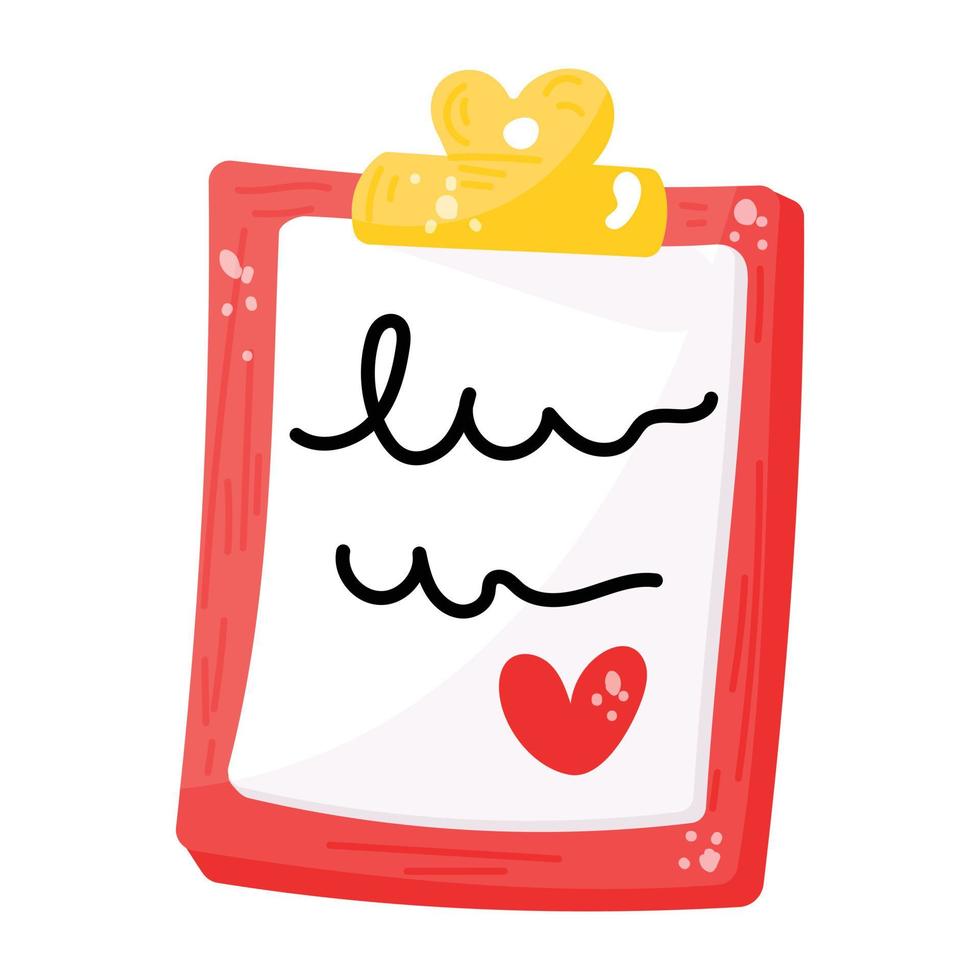 A customizable flat sticker of love note vector