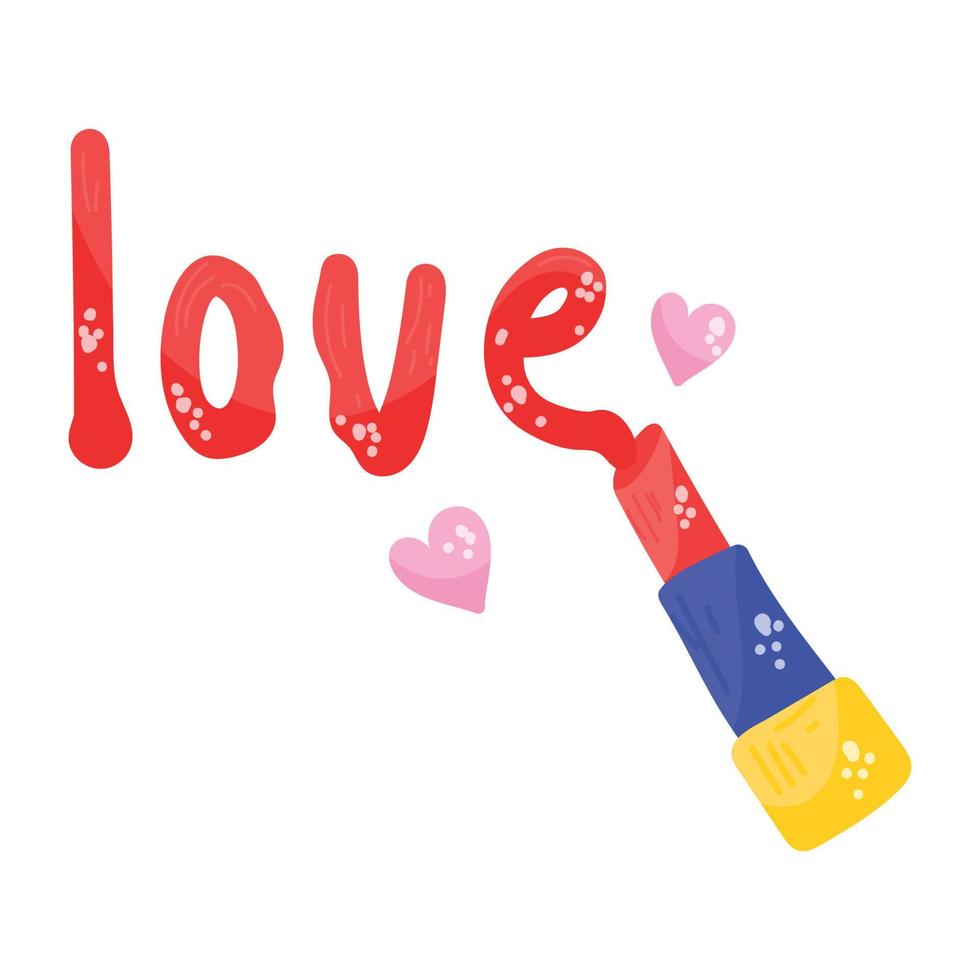 Beautifully designed flat sticker of love vector