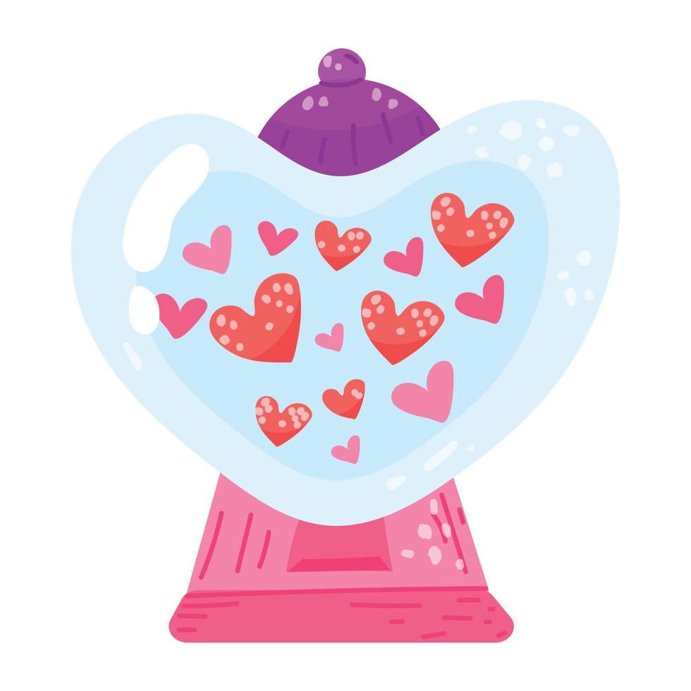 Check out flat sticker of valentine bubblegum vector