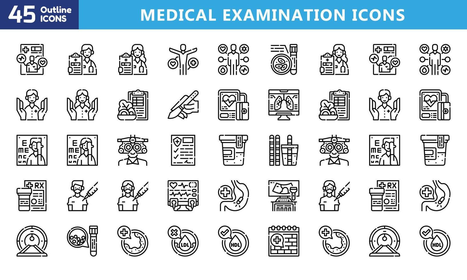 Icons for mobile and web. High quality pictograms. Linear icons set of business, medical, UI and UX, media, money, travel, etc. vector