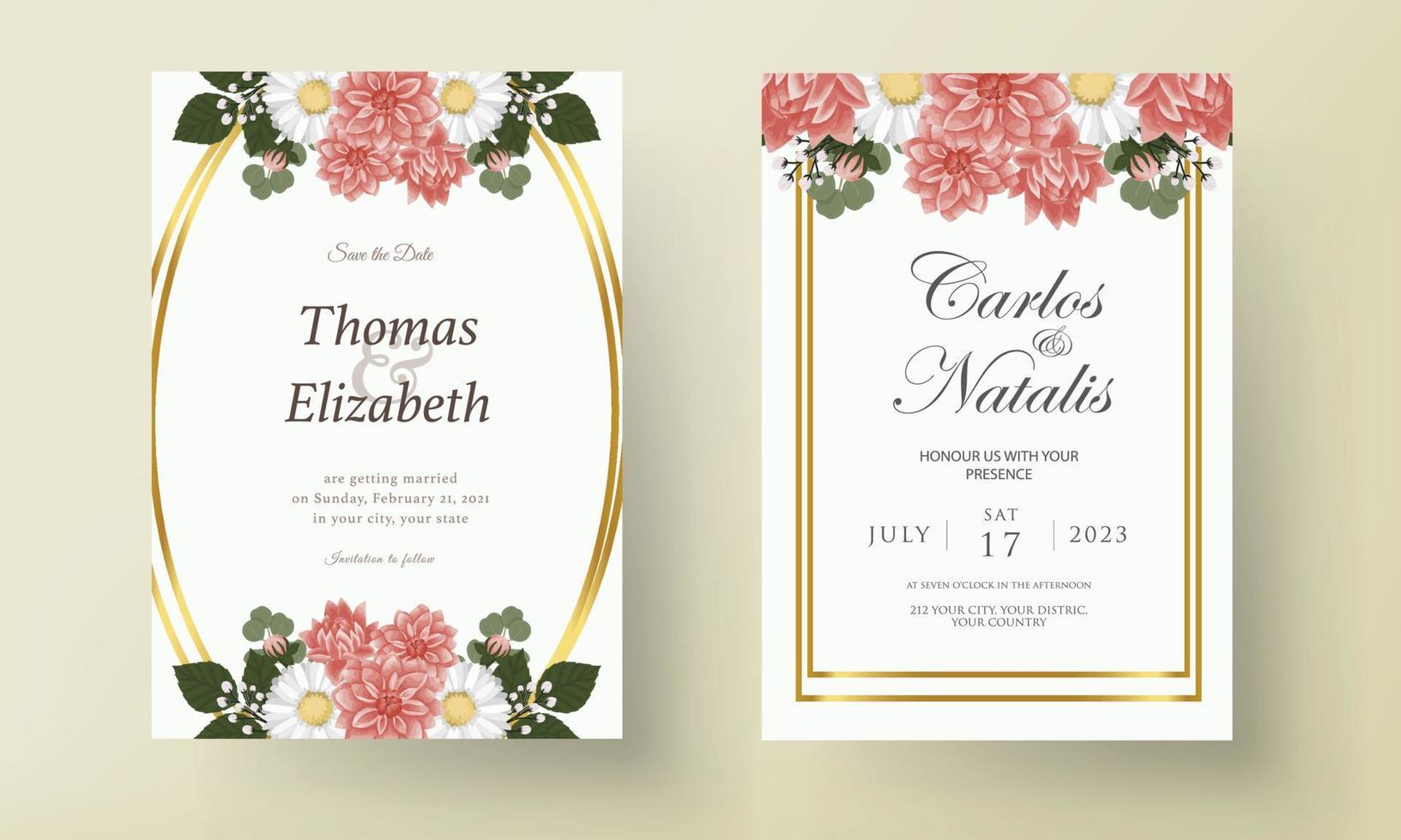 Luxury Wedding invitation floral design card. Wedding ornament concept. Floral poster, invite. Vector decorative greeting card or invitation design background.