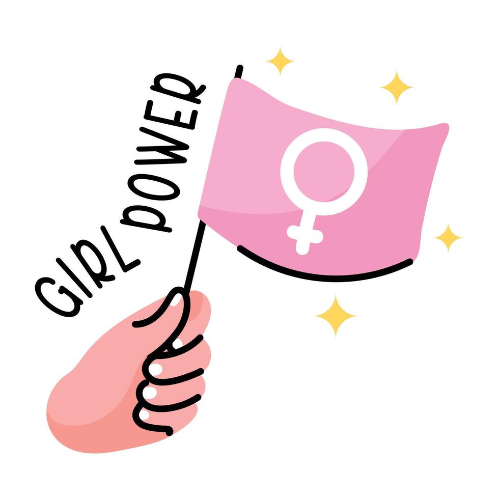 Trendy flat sticker of women protest vector
