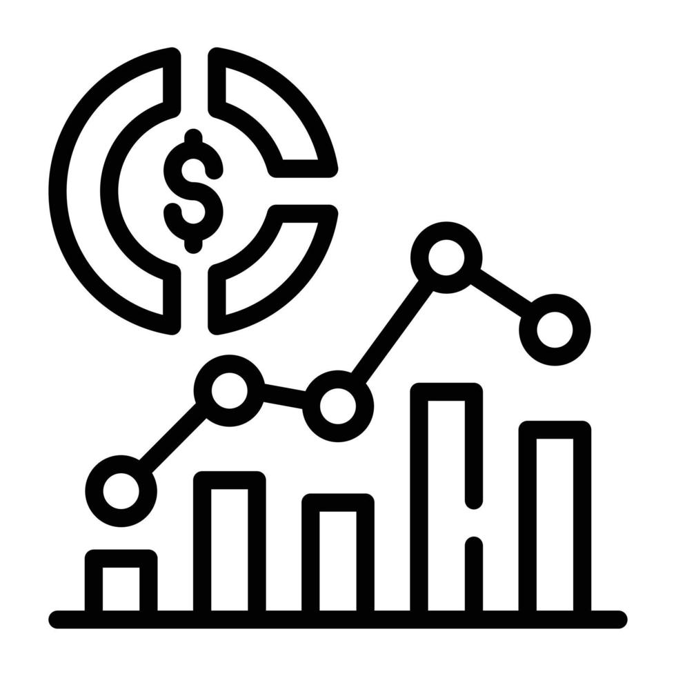 An icon of financial graph line design vector