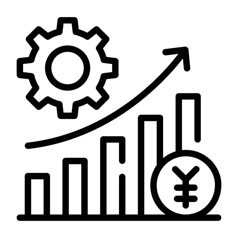 un icono de diseño de línea de gráfico financiero vector