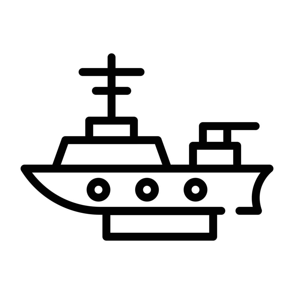 una descarga de icono de línea de barco del ejército vector