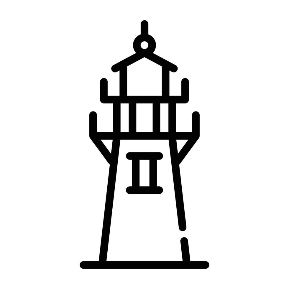 An observatory tower line icon download vector