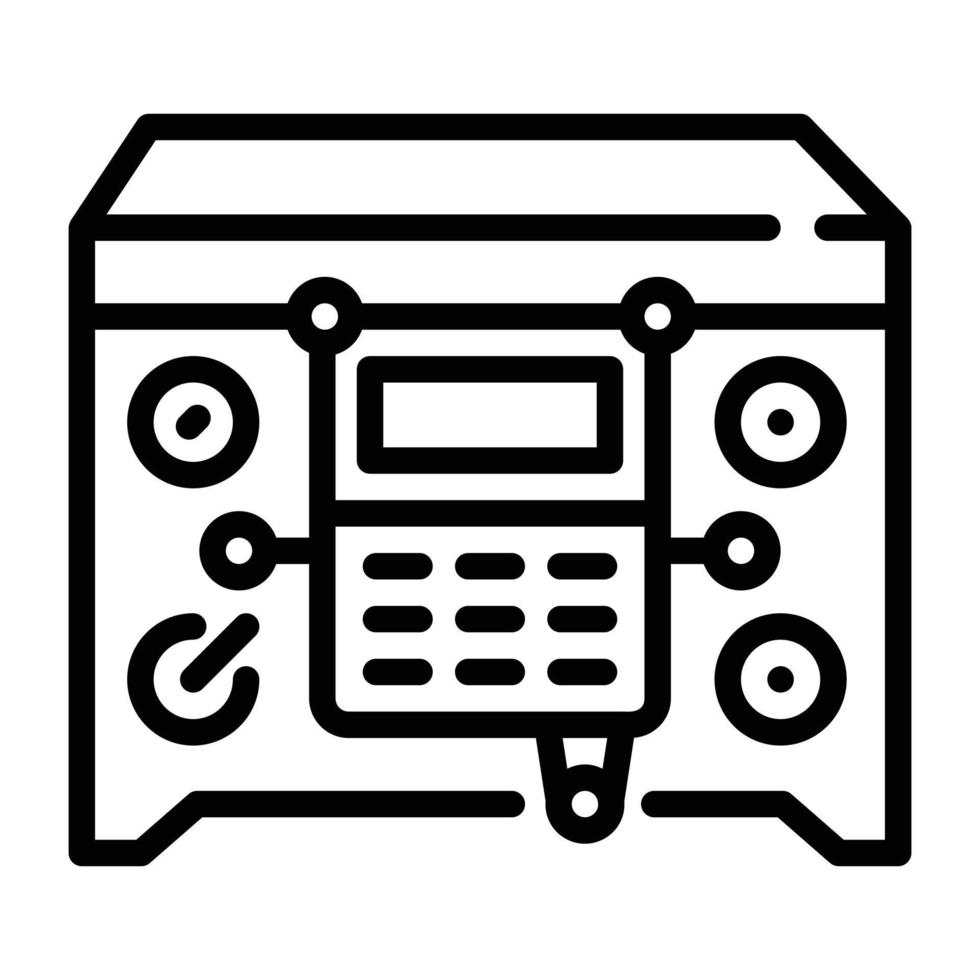 Trendy line icon of a locker vector