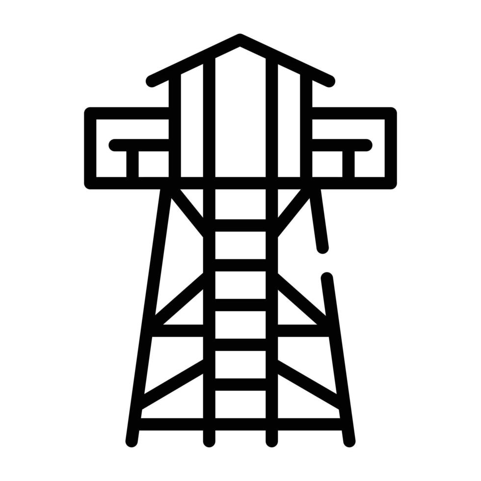 An icon of watch tower line design vector