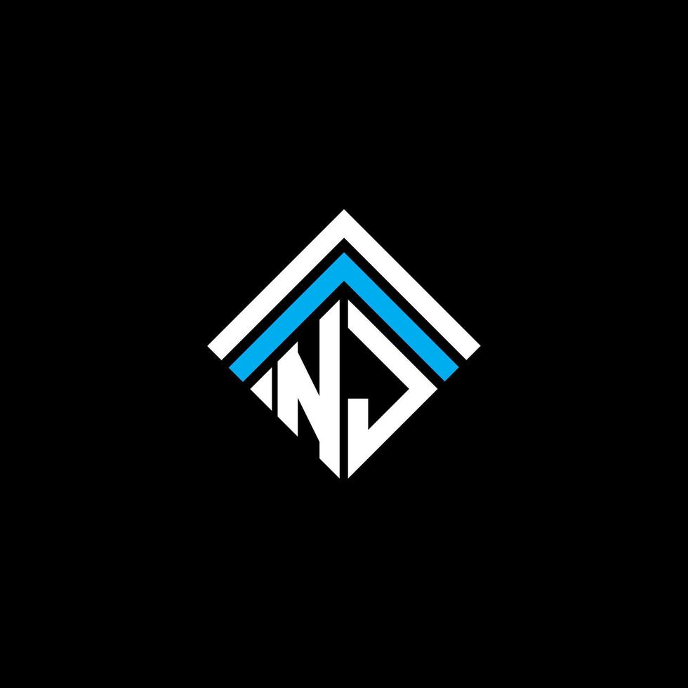 NJ letter logo creative design with vector graphic, NJ simple and modern logo.
