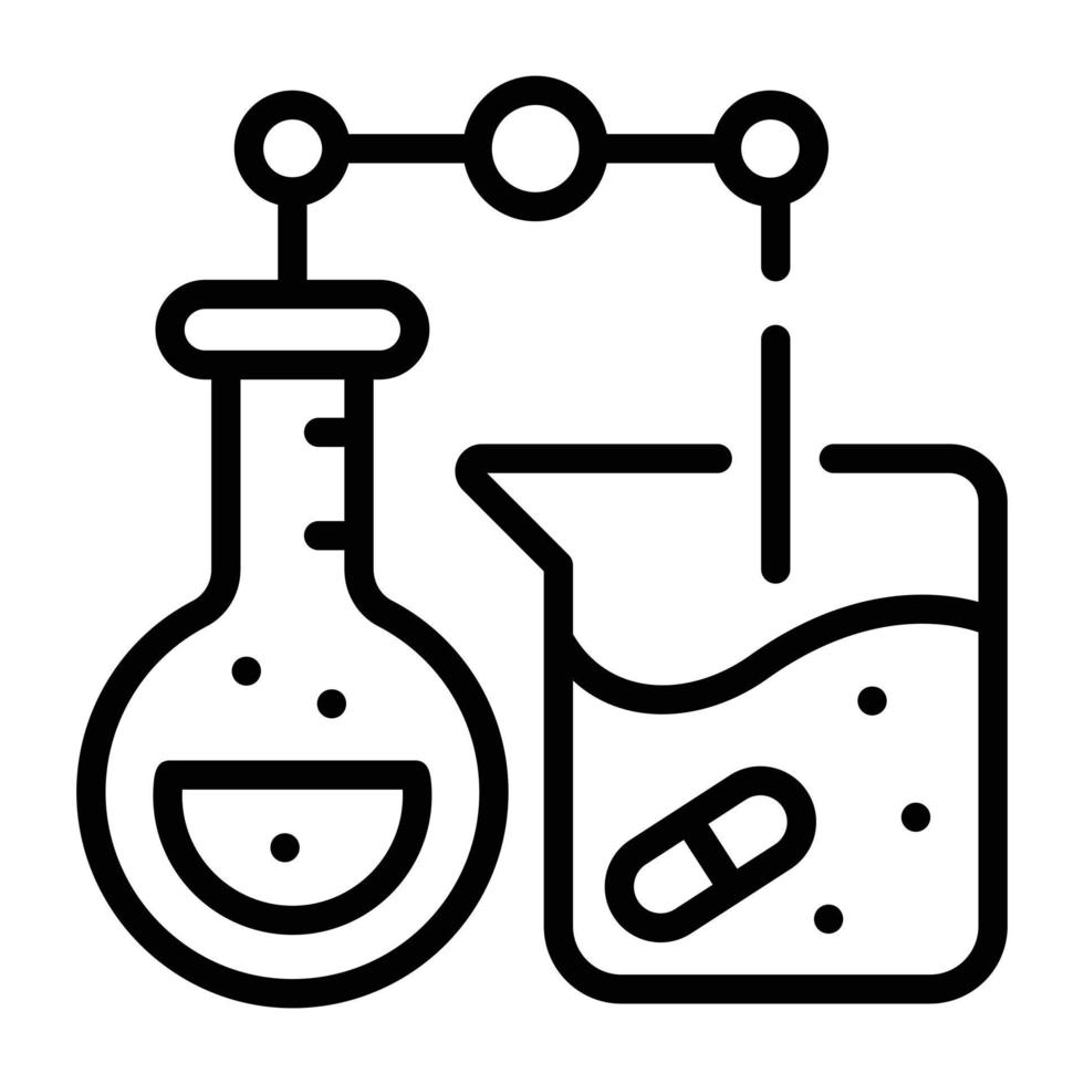 An icon of chemical reaction line design vector