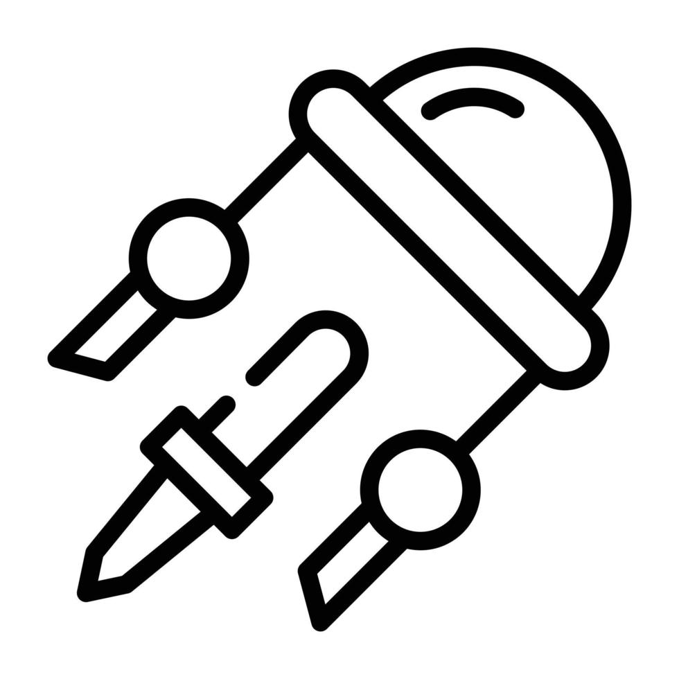 Spaceship icon in line design vector