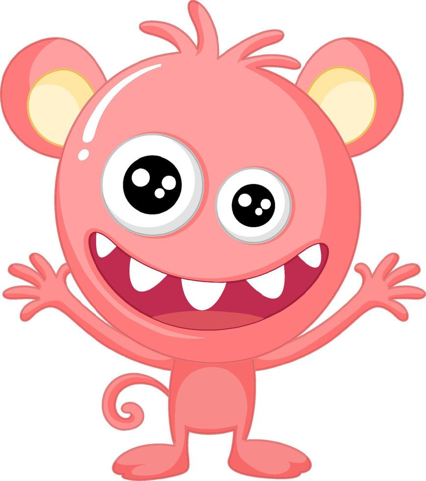 Cute monster with face expression vector