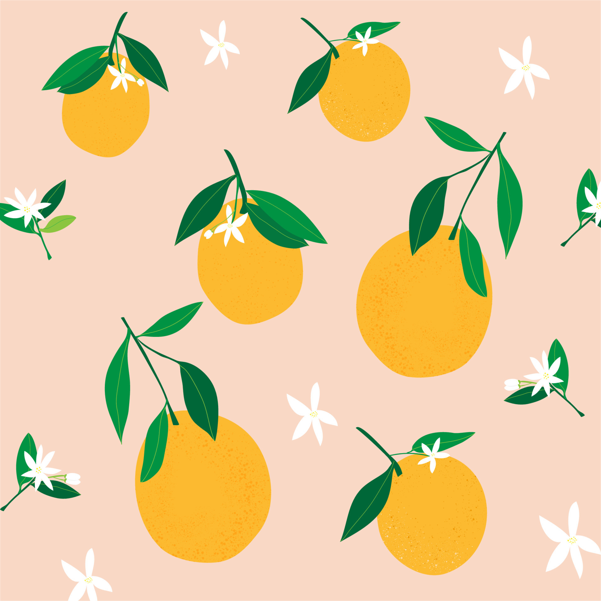 Orange Blossom Fabric Wallpaper and Home Decor  Spoonflower