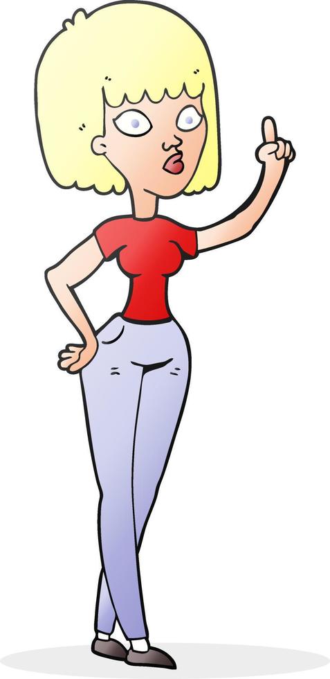 cartoon woman with idea vector