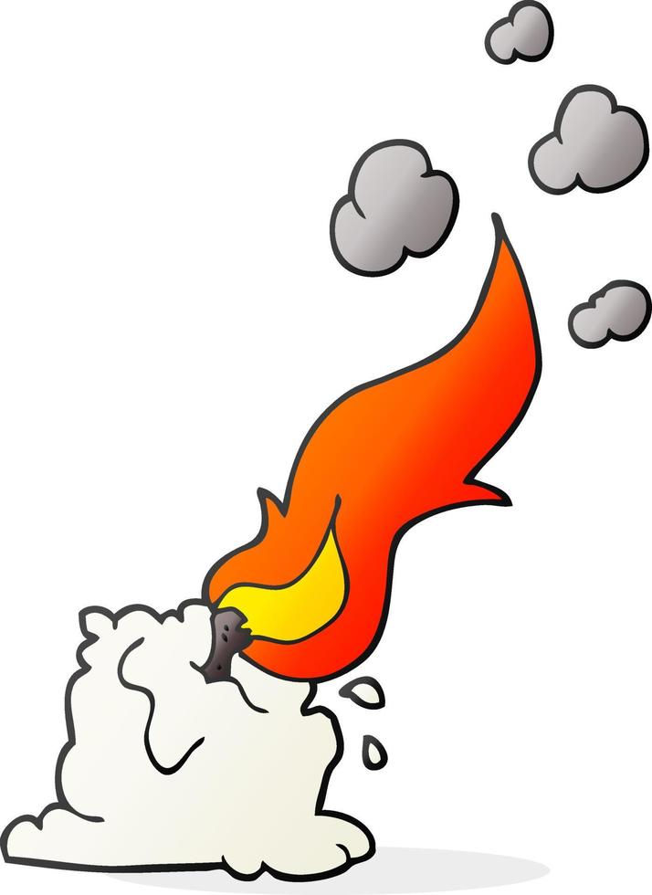 cartoon burning candle vector