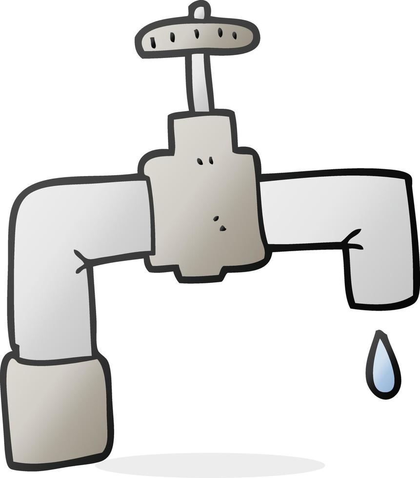 cartoon dripping faucet vector