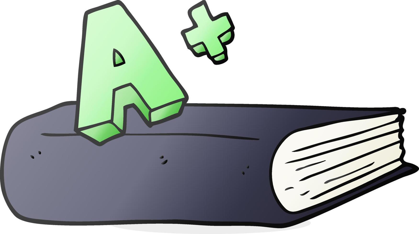 cartoon A grade symbol and book vector