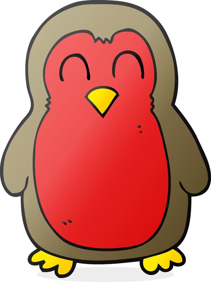 cartoon christmas robin vector