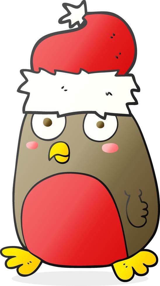 cartoon christmas robin vector
