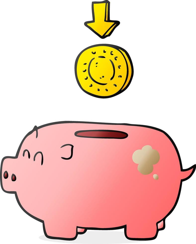 cartoon piggy bank vector