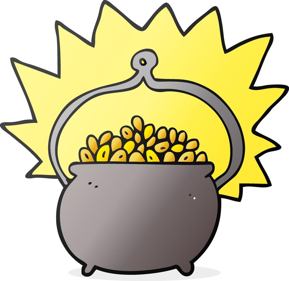 cartoon pot of gold vector
