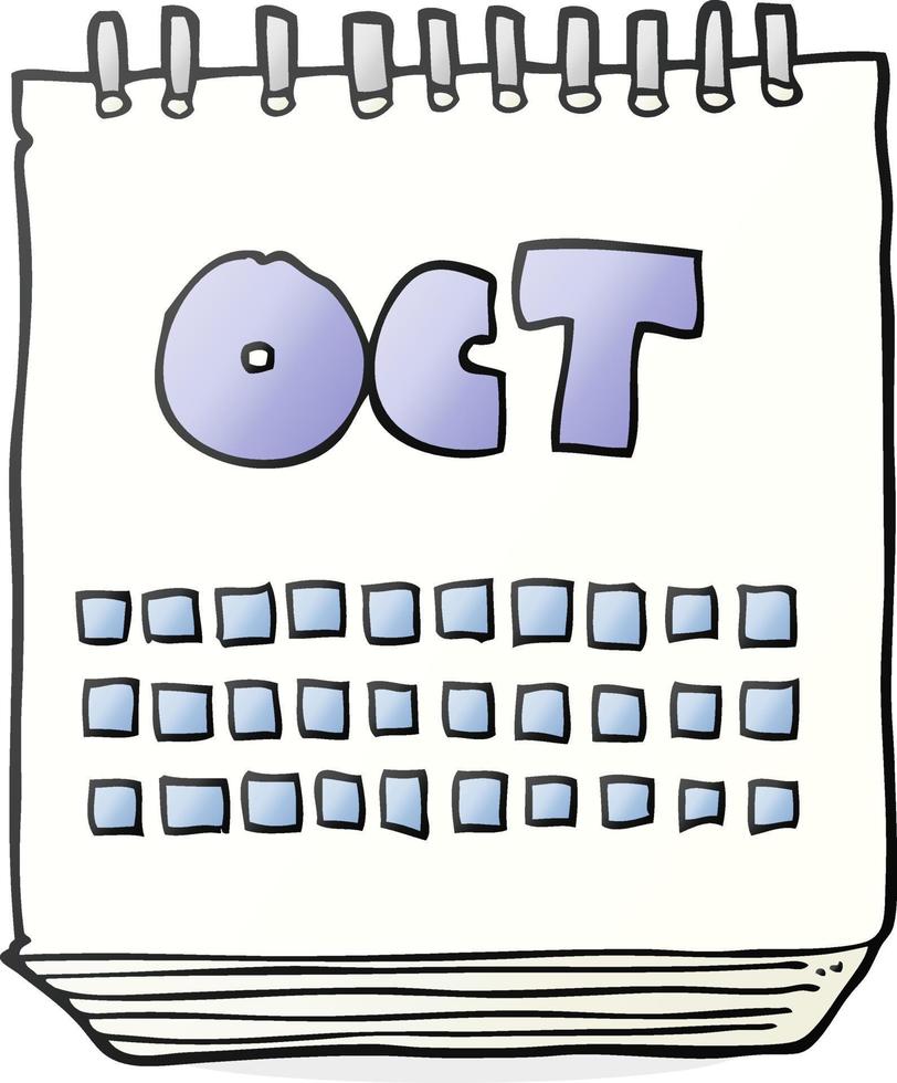 calendario de dibujos animados que muestra el mes de octubre 12291303  Vector en Vecteezy