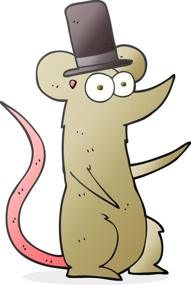 ratón de dibujos animados con sombrero de copa vector