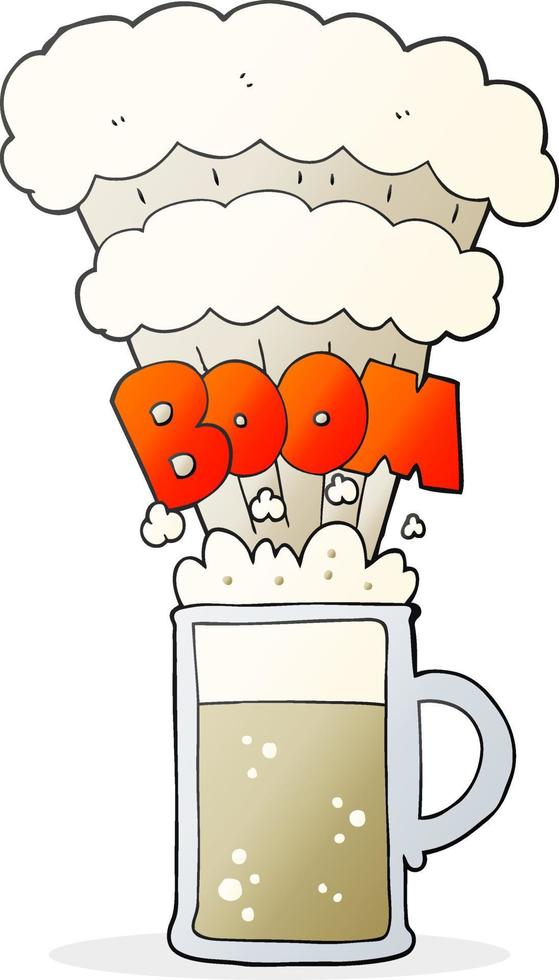 cartoon exploding beer vector