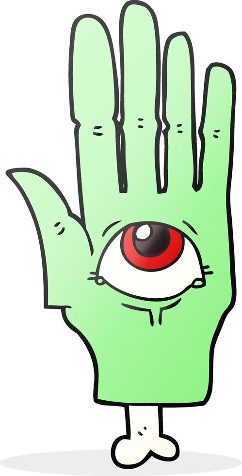 cartoon spooky eye hand vector